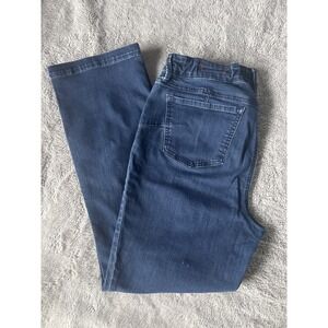 NYDJ Marilyn Straight Leg Jeans Dark Wash Blue Lift Tuck Cool Embrace Size 14